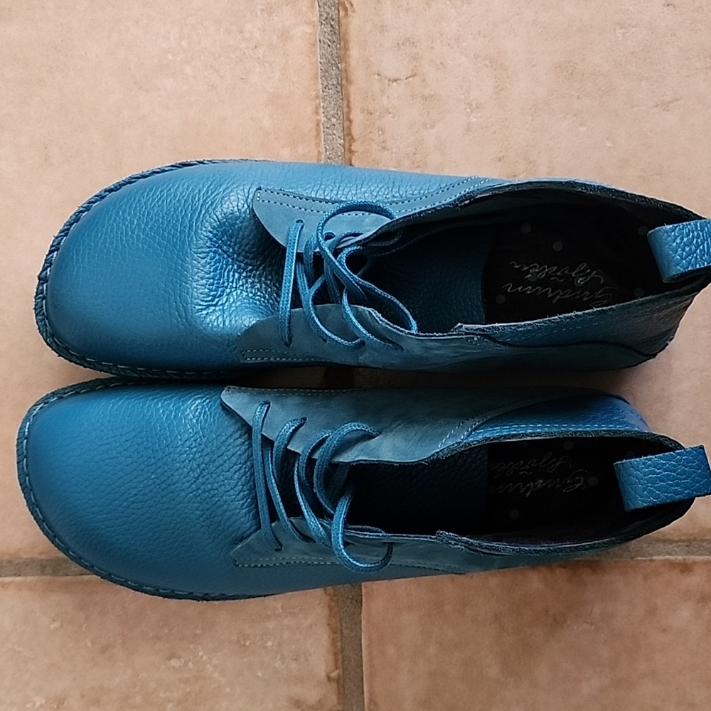 Women's Gudrun Sjoden Blue Leather Shoes - Picture 3 of 5